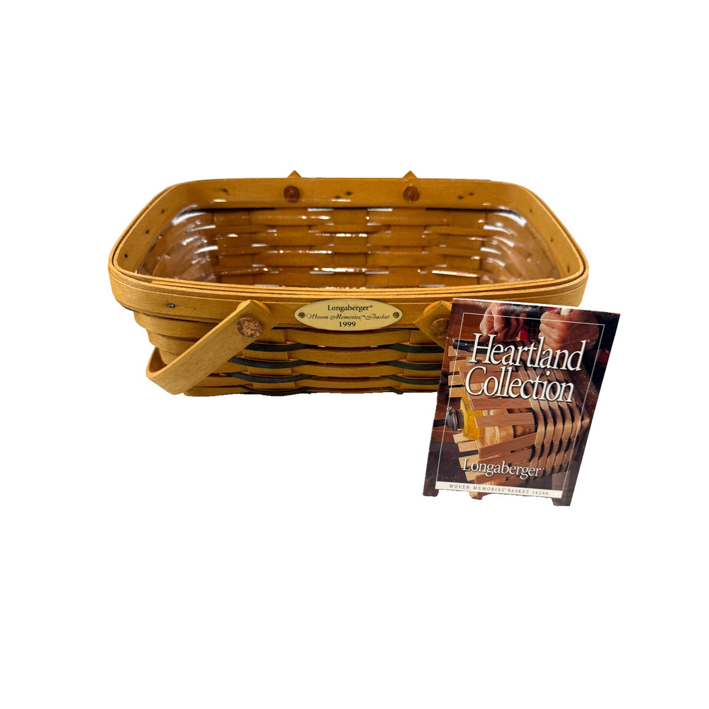 1999 Longaberger Woven Memories Basket w/Protector 10"L x 6"W x 4"H